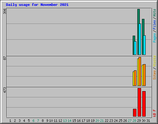 Daily usage for November 2021