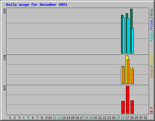 Daily usage for December 2021